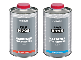 FAST/SLOW Isocyanate hardener for 2K PRIMERS ONLY. Available in transparent yellow colour.