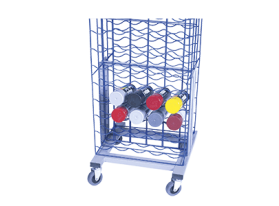 Metal wire display stand for aerosols with strong structural design which can take up to 200 cans